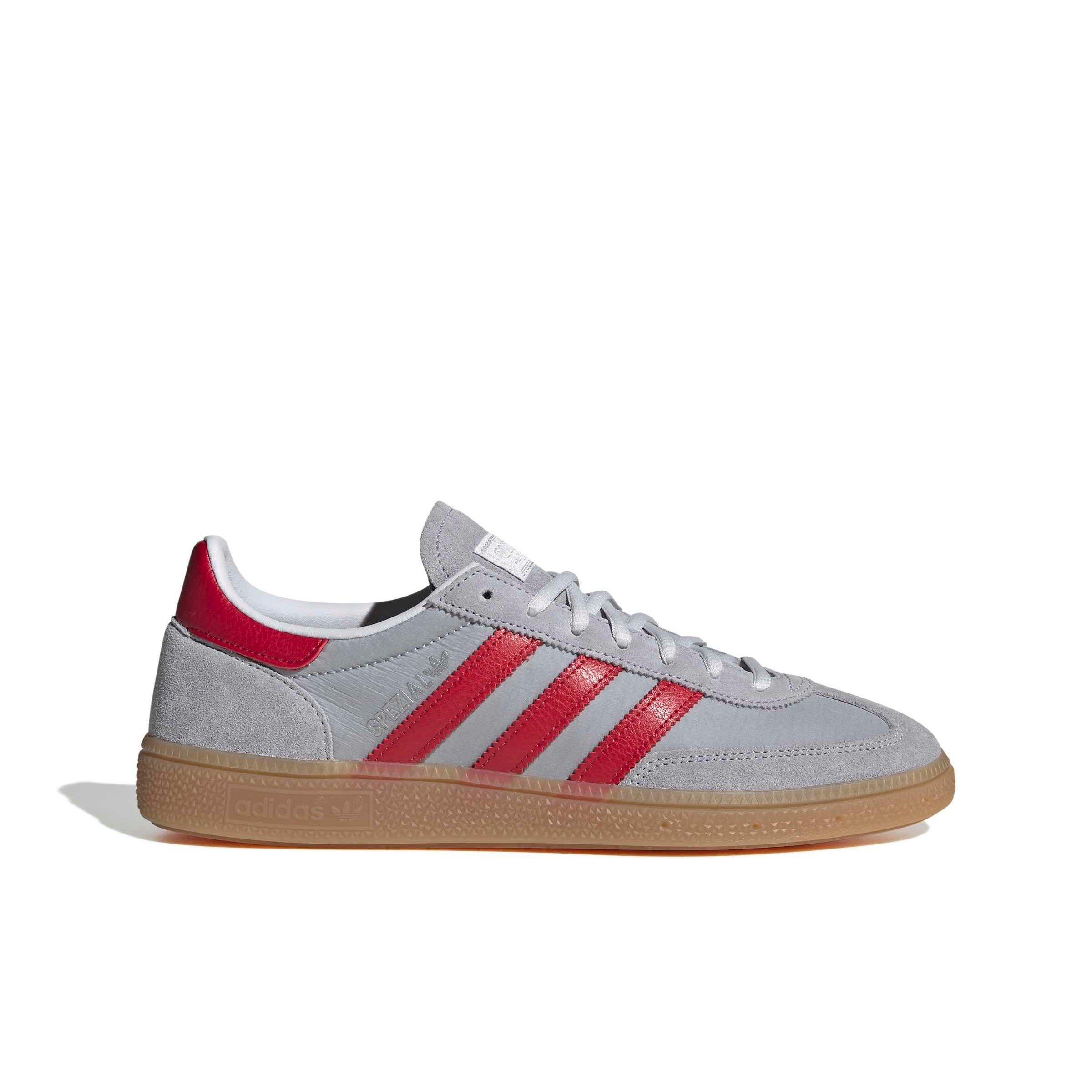 adidas Originals Handball Spezial "Halo Silver/Team Victory Red/Gum 4" Men's Shoe - SILVER/RED/GUM
